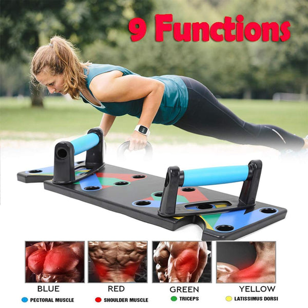 9 in 1 Push Up Rack Board Men Women Comprehensive Fitness Exercise Push-up Stands Body Building Training System Home Equipment - TARAZONE