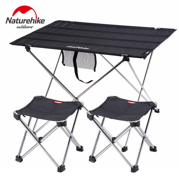 Naturehike Collapsible Lightweight Aluminum Portable Roll Up Outdoor Folding Camping Table Patio Metal Foldable Picnic Table - TARAZONE