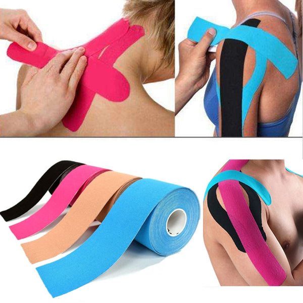 5M Waterproof Breathable Cotton Kinesiology Tape Sports Elastic Roll Adhesive Muscle Bandage Pain Care Tape Knee Elbow Protector - TARAZONE
