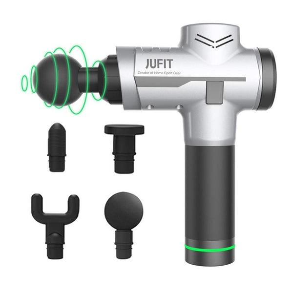 JUFIT Muscle Massage Gun Deep Tissue Massage Exercising Muscle Relaxation Massage Products Relief  Body Shaping  With 4 Heads - TARAZONE