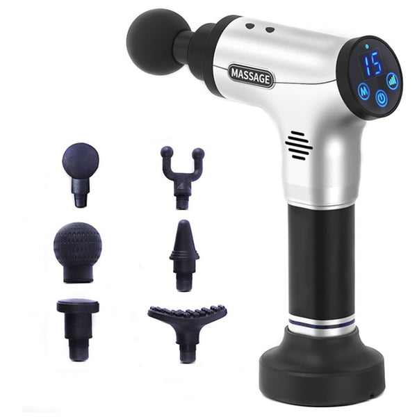 JUFIT Muscle Massage Gun Deep Tissue Massage Exercising Muscle Relaxation Massage Products Relief  Body Shaping  With 4 Heads - TARAZONE