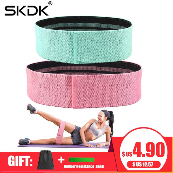 SKDK 1PC Hip Band Cotton Yoga Resistance Band Wide Fitness Exercise Legs Band Loop For Circle Squats Training Anti Slip Rolling - TARAZONE