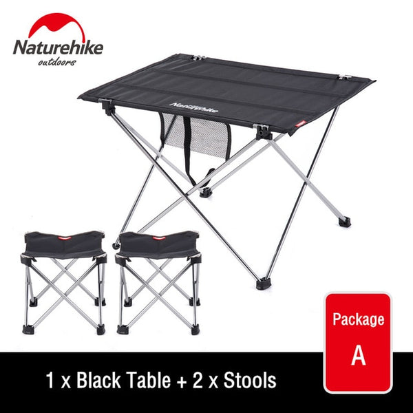Naturehike Collapsible Lightweight Aluminum Portable Roll Up Outdoor Folding Camping Table Patio Metal Foldable Picnic Table - TARAZONE