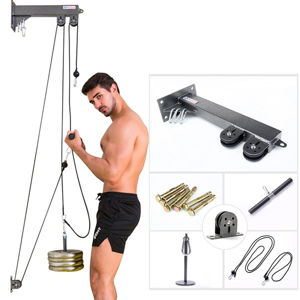 Fitness DIY Pulley Cable Rope Handles Attachments for Home Gym Accessories Weight Lifting Workout Pull Down Fitness Equipment - TARAZONE
