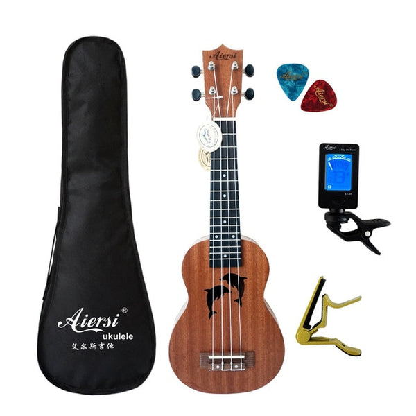 Aiersi brand 21 inch mahogany Soprano ukulele musical instrument guitar ukelele - TARAZONE