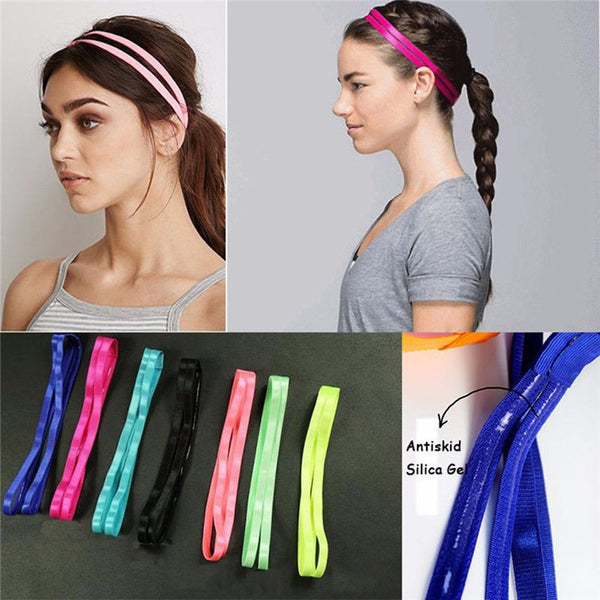 Women Men Double Band Elastic Sports Football Yoga Hairband Headband Hair Rope free shipping Fitness Equipment Accessories - TARAZONE