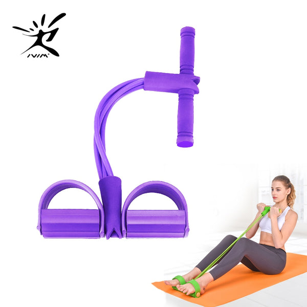 Fitness Gum 4 Tube Resistance Bands Latex Pedal Exerciser Sit-up Pull Rope Expander Elastic Bands Yoga equipment Pilates Workout - TARAZONE
