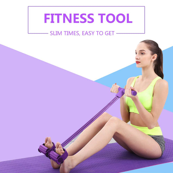 Fitness Gum 4 Tube Resistance Bands Latex Pedal Exerciser Sit-up Pull Rope Expander Elastic Bands Yoga equipment Pilates Workout - TARAZONE
