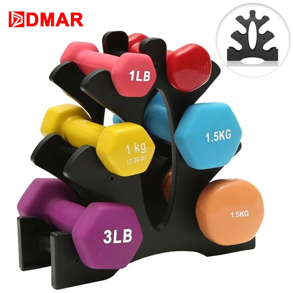 DMAR Dumbbells Rack Bracket Holder For Household For Fitness Home PVC Small Women Men Crossfit Body Building Exercise Equipment - TARAZONE