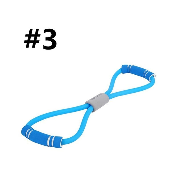 New Gym 8 Word Elastic Band Chest Developer Rubber LOOP Latex Resistance Bands Fitness Equipment Stretch Yoga Training Crossfit - TARAZONE