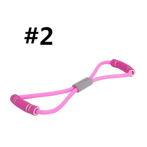 New Gym 8 Word Elastic Band Chest Developer Rubber LOOP Latex Resistance Bands Fitness Equipment Stretch Yoga Training Crossfit - TARAZONE