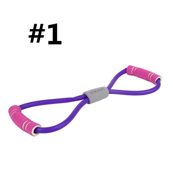 New Gym 8 Word Elastic Band Chest Developer Rubber LOOP Latex Resistance Bands Fitness Equipment Stretch Yoga Training Crossfit - TARAZONE