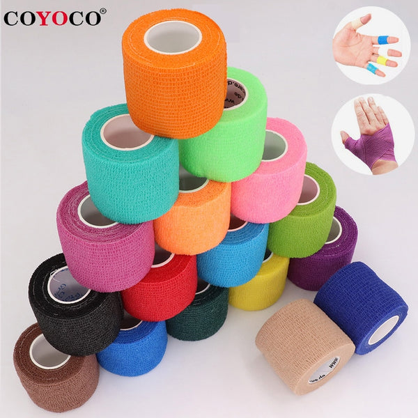 COYOCO Colorful Sport Self Adhesive Elastic Bandage Wrap Tape 4.5m Elastoplast For Knee Support Pads Finger Ankle Palm Shoulder - TARAZONE