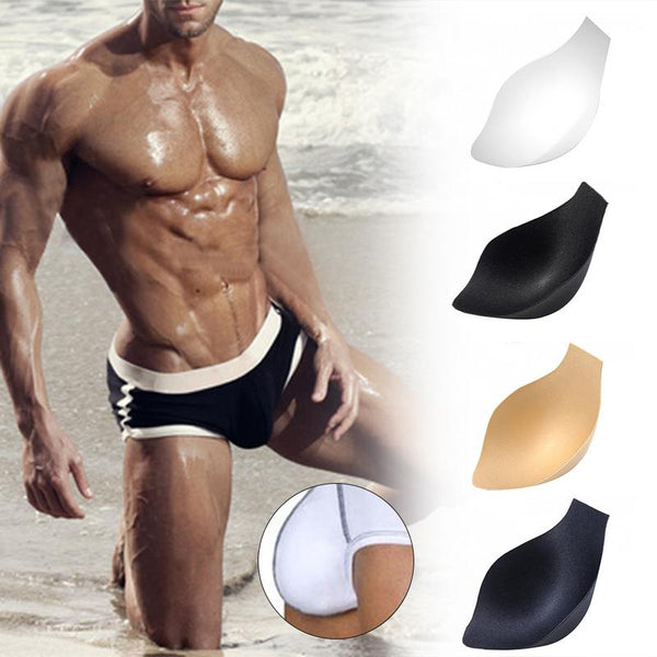 2PCS Men Swimming Trunks Underwear Briefs Sponge Protective Pad Swimsuit Enlarge Penis Pouch Pad Inside Front Protection Pad - TARAZONE